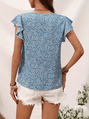 Blusa Floral com Manga Voadora