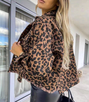 Jaqueta Jeans Leopardo